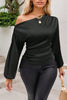 Drawstring One Shoulder Long Sleeve Blouse test