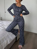 Leopard Print Long Sleeve Top and Pants Lounge Set test