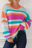 Striped Round Neck Drop Shoulder Sweater test