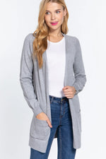 ACTIVE BASIC Open Front Long Sleeve Cardigan - Shopimist