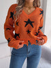 Star Pattern V-Neck Distressed Sweater test