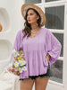 Plus Size Swiss Dot Tie Neck Long Sleeve Blouse test
