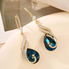 18K Gold-Plated Peacock Teardrop Earrings test
