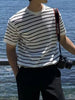 Men's Striped Round Neck Short Sleeve T-Shirt test