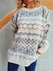 Geometric Round Neck Dropped Shoulder Sweater test