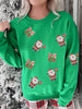 Santa Delivering Gifts Christmas Sequin Graphic Sweatshirt test