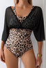 Mesh Patchwork V Neck Half Sleeve Bodycon One Piece Swimwear test