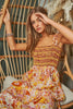 Davi & Dani Multi Smocked Bodice Geo Ruffle Strappy Midi Dress test