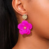 Floral Statement Drop Earrings with Gold Accent test