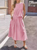 Striped Sleeveless Top and Midi Skirt Two-Piece Set test