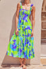 Floral Tie-Shoulder Smocked Midi Dress test