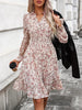 Ruffle Hem Floral Surplice Long Sleeve Dress test