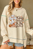 High-Low Contrast Stitching Round Neck Sweatshirt test