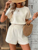 Round Neck Short Sleeve Top and Shorts Set test