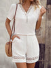 V Neck Short Sleeve Top and Shorts Set test