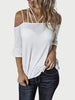 Full Size Cold Shoulder Three-Quarter Sleeve Blouse test