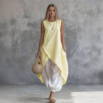 Women's Sleeveless Asymmetric Tunic & Harem Pants Two-Piece Set