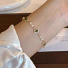 Pearl Zircon Chain Geometric Bracelet test