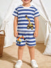 Children's Striped Excavator Print Tee and Shorts Set test