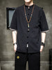 Men's Plus Size Chinese Style Half Sleeve Shirt test
