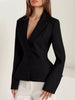 Lapel Collar Button Up Blazer test
