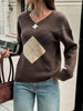 Argyle Pattern V-Neck Knit Sweater test