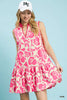 Umgee Floral Sleeveless Tiered Dress