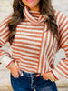 Striped Cowl Neck Long Sleeve Sweater test