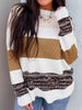 Mixed Texture Knit Striped Color Block Loose Sweater test