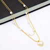 18K Gold-Plated Double Layered Heart Necklace test