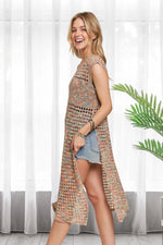 ADORA Multi Color Crochet Tunic Top - Shopimist