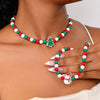 2 Piece Christmas Beaded Necklace with Holiday Charms test
