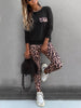 Round Neck Top and Leopard Pants Set test