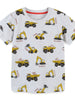 Children's Construction Vehicle Print Crew Neck Short Sleeve T-Shirt test