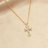 18K Gold-Plated Rhinestone Cross Necklace test