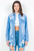 American Bazi Frayed Hem Distressed Denim Shirt Jacket test