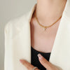 Brass Inlaid Zircon Letter Pendant Necklace test