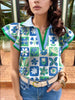 Floral Print Collared Blouse with Flutter Sleeves test