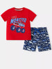 Children's Monster Truck Round Neck Tee and Shorts Set