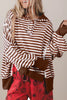 Oversized Striped Henley Sweatshirt test