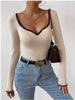 Contrast Trim Long Sleeve Knit Top test