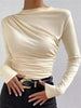 Ruched Long Sleeve Slim-Fit T-Shirt test