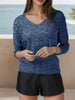 V-Neck Textured Knit Top test