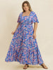 Plus Size Ruched Printed Short Sleeve Dress test