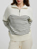 Striped Half Zip Long Sleeve Sweater test