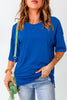 Slit Round Neck Half Sleeve T-Shirt test
