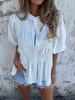 Full Size Smocked Button Front Puff Sleeve Shirt Plus Size test