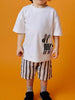 Children's Zebra Short Sleeve Tee and Striped Shorts Set test