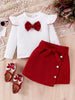 Children's Bow Long Sleeve Top and Skirt Set test