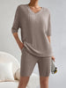 Ribbed V-Neck Top and Shorts Set test